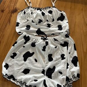 Cow Print Pajama Set